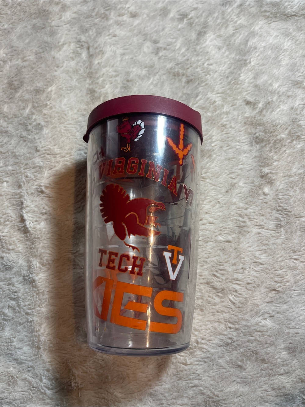 Virginia Tech Maroon Travel Tumbler with Lid tervis